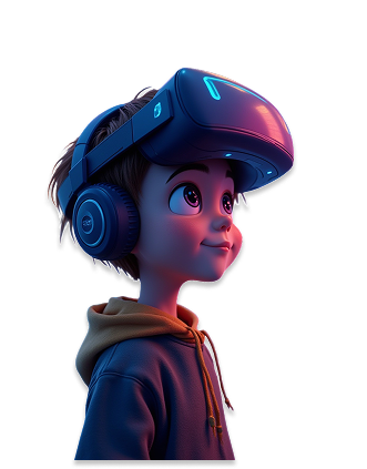 Character with VR headset
